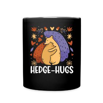 Hedge-hugs Hedgehog Lover Hedgie Wildlife Animal - Full Colour Mug - black - Front