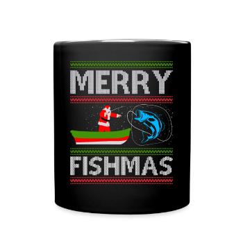 Merry FishmasOutfit - Tasse einfarbig - Schwarz - Vorne