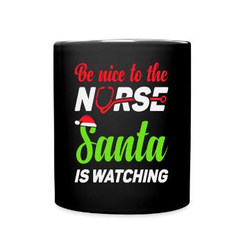 Be nice to the Nurse - Tasse einfarbig - Schwarz - Vorne