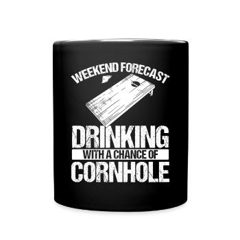 Cornhole Player Weekend Beer Drinking Drinks - Full Colour Mug - black - Front