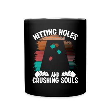 Cornhole Player Hitting Holes Souls Corn Hole Toss - Mug uni - noir - Devant