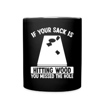Le joueur de Cornhole Sack frappant du bois a raté le trou - Mug uni - noir - Devant