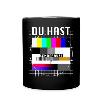 Du Hast Sendepause Testbild 90er Party 80er Jahre - Tasse einfarbig - Schwarz - Vorne