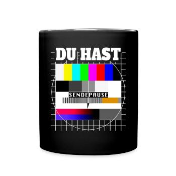 Du Hast Sendepause Testbild 90er Party 80er Jahre - Tasse einfarbig - Schwarz - Vorne