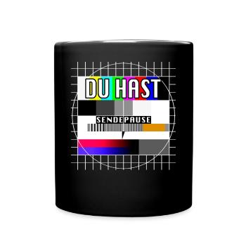 Du Hast Sendepause Testbild 90er Party 80er Jahre - Tasse einfarbig - Schwarz - Vorne