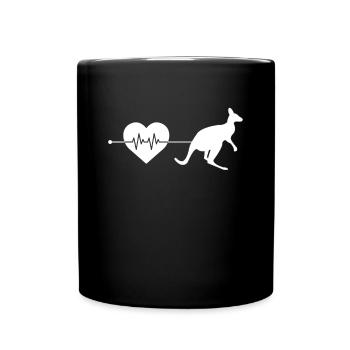Battements de cœur kangourou - Mug uni - noir - Devant