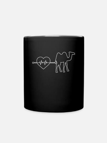 Dromedary camel heartbeat - Full Colour Mug - black