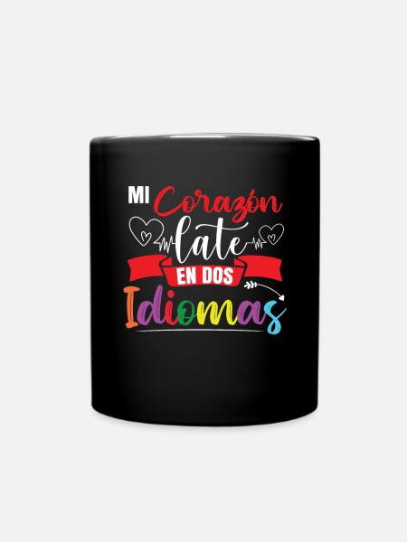 Spanischlehrerschule Zweisprachig - Tasse einfarbig - Schwarz