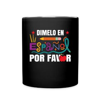 Lustige Schule Spanischlehrer - Tasse einfarbig - Schwarz - Vorne