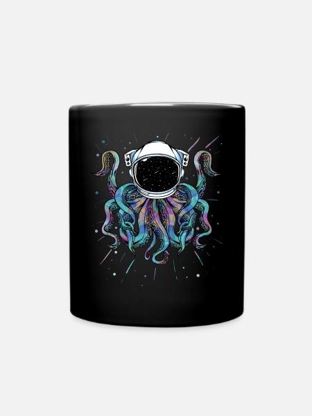 Psychedelischer Oktopus-Weltraum-Kraken kosmisch - Tasse einfarbig - Schwarz