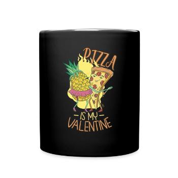 Pizza Is My Valentine - Full Colour Mug - black - Front