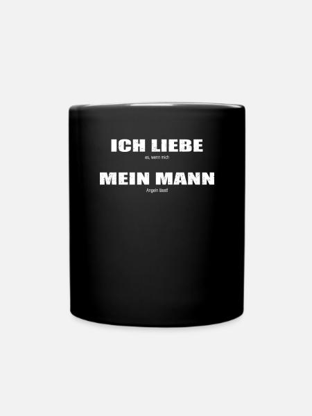 Angler Geschenkidee Hobby Angeln - Tasse einfarbig - Schwarz