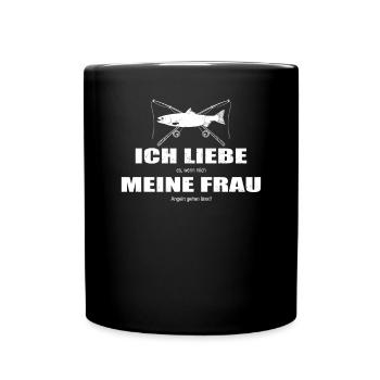 Angler Geschenkidee Hobby Angeln - Tasse einfarbig - Schwarz - Vorne