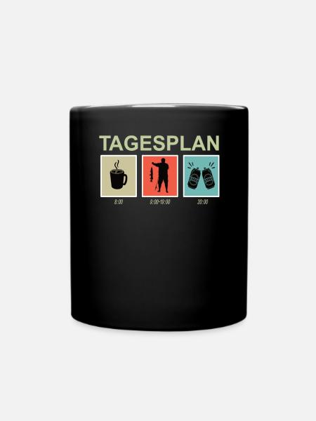 Angler Geschenkidee Hobby Angeln - Tasse einfarbig - Schwarz