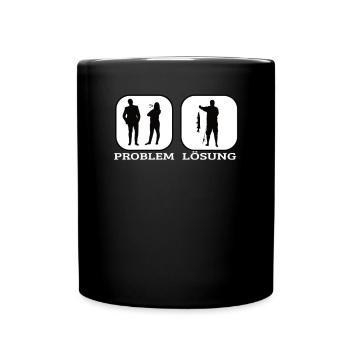 Angler Geschenkidee Hobby Angeln - Tasse einfarbig - Schwarz - Vorne