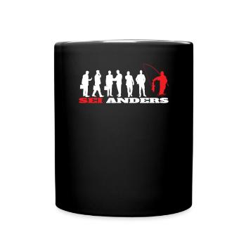 Angler Geschenkidee Hobby Angeln - Tasse einfarbig - Schwarz - Vorne