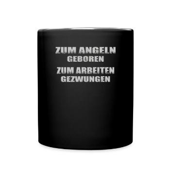 Angler Geschenkidee Hobby Angeln - Tasse einfarbig - Schwarz - Vorne