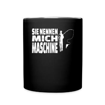 Angler Geschenkidee Hobby Angeln - Tasse einfarbig - Schwarz - Vorne