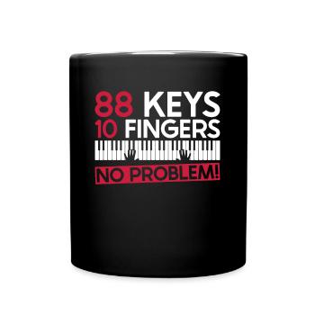 88 touches 10 doigts pas de problème! -Piano - Mug uni - noir - Devant