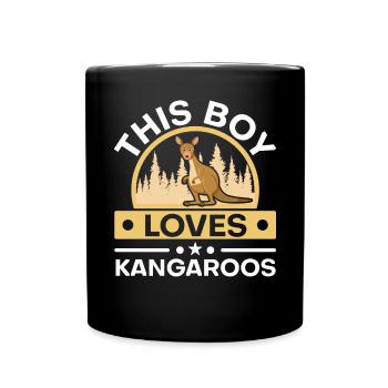 This Boy Loves Kangaroos Wildlife Animal Australia - Full Colour Mug - black - Front