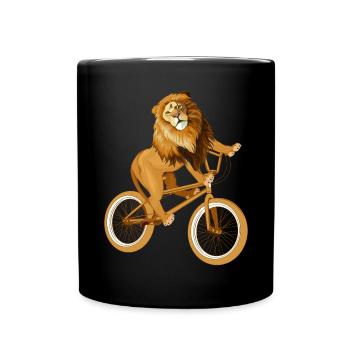 Lion Whisperer Safari Wildlife Animal Bike Lover - Mug uni - noir - Devant