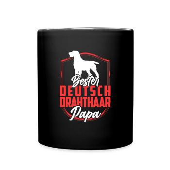 Deutsch Drahthaar Papa Deutsch Drahthaar - Tasse einfarbig - Schwarz - Vorne