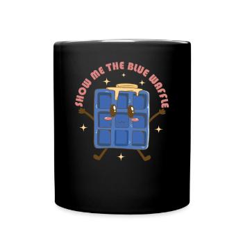 Zeig Mir Das Süße Gesicht Der Blauen Waffelkekse - Tasse einfarbig - Schwarz - Vorne