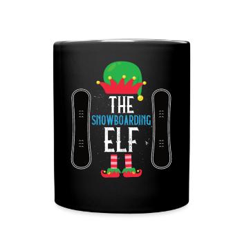 Snowboarder The Snowboarding Elf Sports d’hiver - Mug uni - noir - Devant