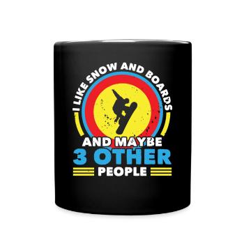 Snowboard Neige et Planches Snowboarder Hiver - Mug uni - noir - Devant