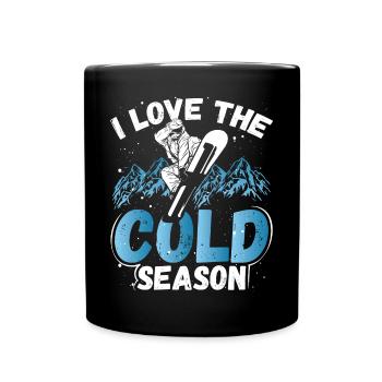 Snowboarding I Love The Cold Season Snowboarder - Full Colour Mug - black - Front