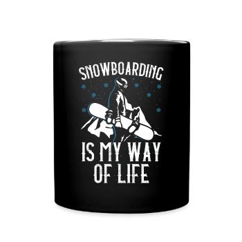 Snowboarding Is My Way Of Life Snowboarder - Full Colour Mug - black - Front