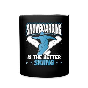 Snowboarding Is The Better Skiing Snowboarder - Full Colour Mug - black - Front