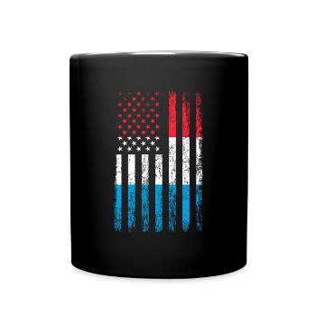 Luxembourg American flag, Luxembourger - Tasse einfarbig - Schwarz - Vorne