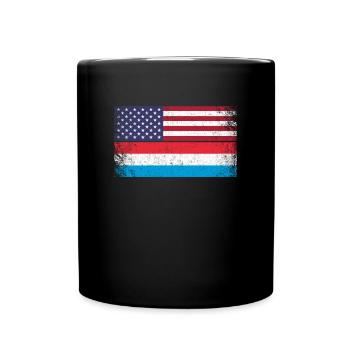 Luxembourg American flag, Luxembourger - Tasse einfarbig - Schwarz - Vorne