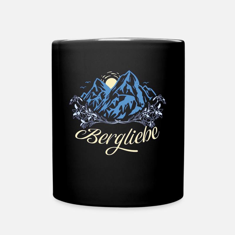 LIEBE BERGE SONNENAUFGANG EDELWEISS - Tasse einfarbig - Schwarz