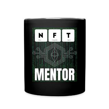 NFT Mentor non-fungible token for virtual - Full Colour Mug - black - Front