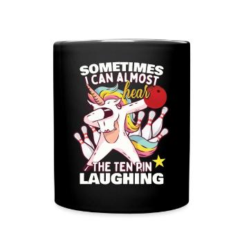 Drôle de jeu de quilles de licorne - Mug uni - noir - Devant