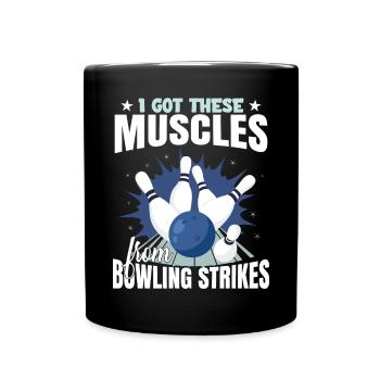 J’ai obtenu ces muscles sous forme de frappes de bowling - Mug uni - noir - Devant