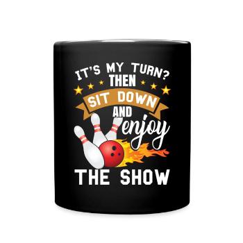 Lustige Bowling Sport Bowler Bowling Mannschaft - Tasse einfarbig - Schwarz - Vorne