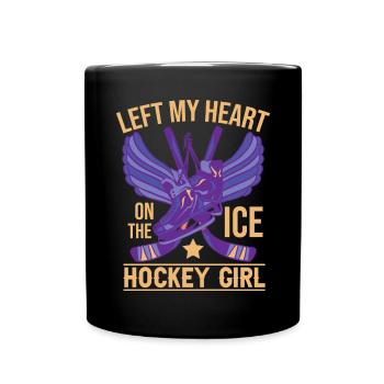 Ice Hockey Girl - Full Colour Mug - black - Front