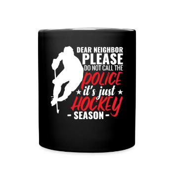 Eishockeyspieler - Tasse einfarbig - Schwarz - Vorne