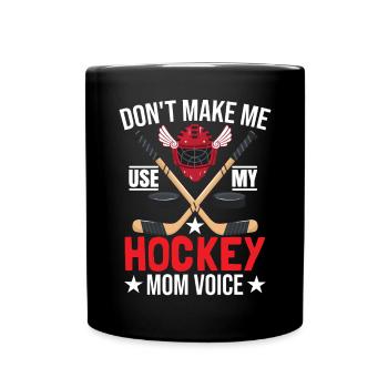 Maman de hockey - Mug uni - noir - Devant
