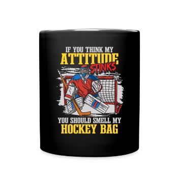 Joueur de hockey Humour Hockey sur glace Puck Gardien de but - Mug uni - noir - Devant