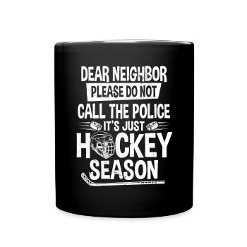 Drôle d’humour sur le hockey sur glace - Mug uni - noir - Devant