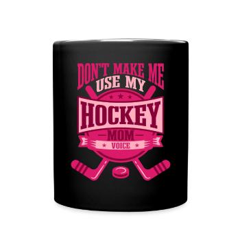 Frauen Eishockey Mama - Tasse einfarbig - Schwarz - Vorne