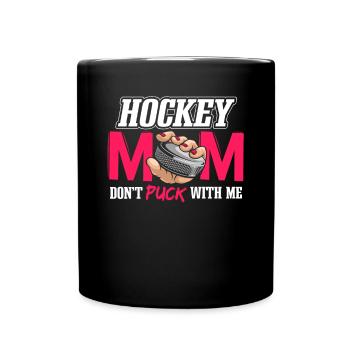Maman de hockey - Mug uni - noir - Devant