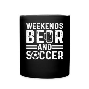 Soccer Lover - Weekends Beer And Soccer - Full Colour Mug - black - Front