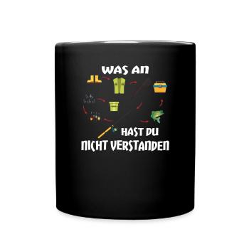 Angler Geschenkidee Hobby Angeln - Tasse einfarbig - Schwarz - Vorne