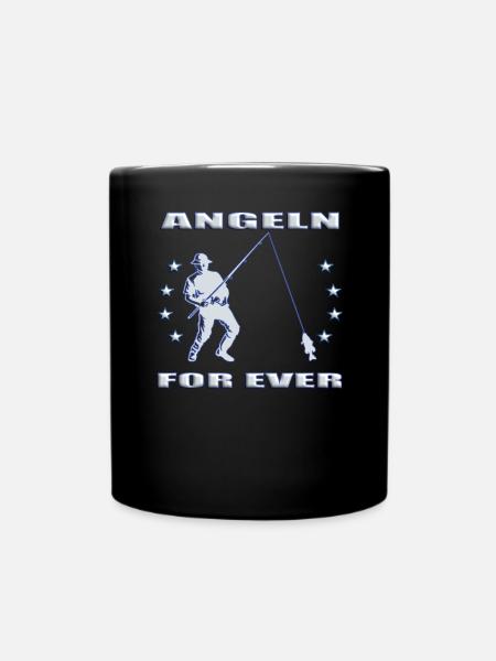 Angler Geschenkidee Hobby Angeln - Tasse einfarbig - Schwarz