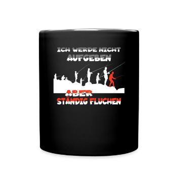 Angler Geschenkidee Hobby Angeln - Tasse einfarbig - Schwarz - Vorne